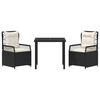 vidaXL Have Spisebordss&aelig;t 3 pcs Sort polyrattan