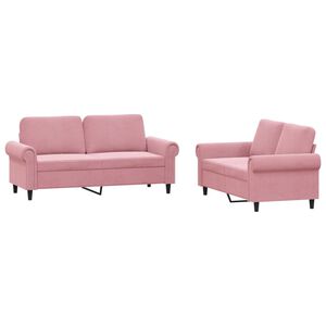 vidaXL sofas&aelig;t 2 dele med hynder velour lyser&oslash;d