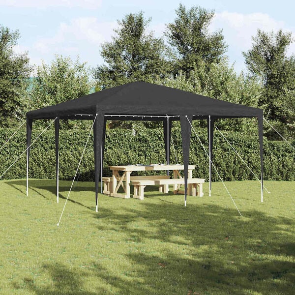 vidaXL Party Tent Antracit 400 x 400 x 266 cm Polyethylen og st&aring;l