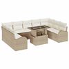 vidaXL Havesofa S&aelig;t med opbevaring 10 pcs Beige og creme polyrattan