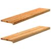 vidaXL vindueskarme 2 stk lysebrun 120x30x2 cm massivt egetr&aelig;