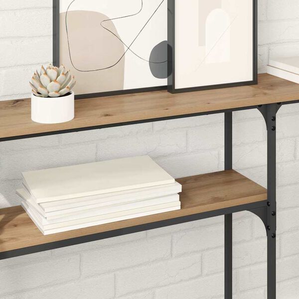 vidaXL Konsolbord Artisan Egetr&aelig; 145 x 22,5 x 75 cm Konstrueret tr&aelig;