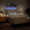 vidaXL kontinentalseng med madras 140x190 cm stof cremefarvet