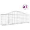 vidaXL buede gabionkurve 7 stk. 200x30x60/80 cm galvaniseret jern