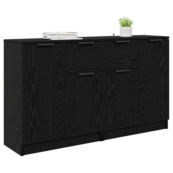 vidaXL Sideboards 2 pcs Sort eg 60 x 30 x 70 cm Konstrueret tr&aelig;
