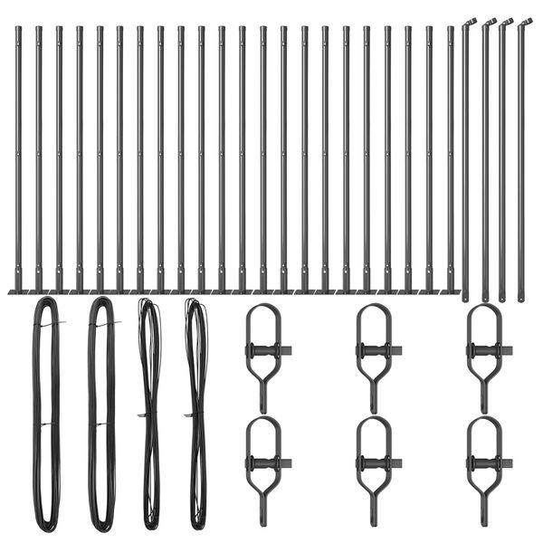 vidaXL Hegnspæl Andet 26 pcs Grå 3,2 x 3,2 x 110 cm Stål