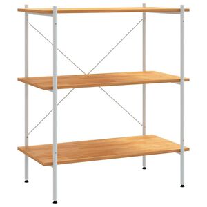 vidaXL reol med 3 hylder 80x40x92 cm hvid og egetr&aelig;sfarvet
