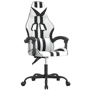 vidaXL drejelig gamingstol kunstl&aelig;der hvid og sort