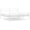 vidaXL sengeramme med sengegavl og fodg&aelig;rde 183x213 cm metal hvid