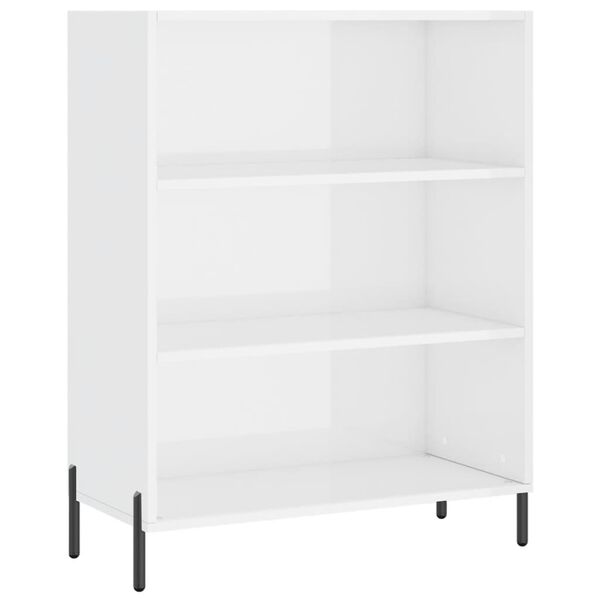 vidaXL skab 69,5x32,5x90 cm konstrueret træ hvid højglans