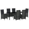 vidaXL Have Spisebordss&aelig;t 7 stk. Sort polyrattan