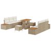 vidaXL Havesofa S&aelig;t med pude 9 pcs Beige og creme