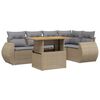 vidaXL sofas&aelig;t til haven 6 dele med hynder polyrattan beige