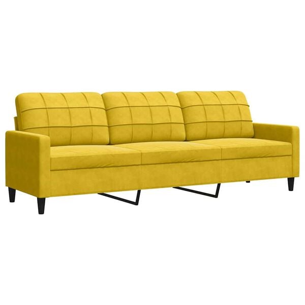 vidaXL 3-personers sofa 210 cm fløjl gul