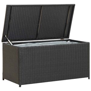 vidaXL opbevaringskasse til haven 100x50x50 cm polyrattan sort