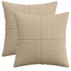 vidaXL Pudebetr&aelig;k 2 pcs ALMELO Gr&aring;brun 45 x 45 cm cordfl&oslash;jl