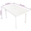 vidaXL havebord 126 x 76 x 72 cm plastik hvid
