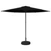 vidaXL Haveparasol med base 300 x 300 cm Polyester Rektangul&aelig;r Sort