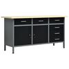 vidaXL arbejdsbord 120x60x85 cm st&aring;l sort