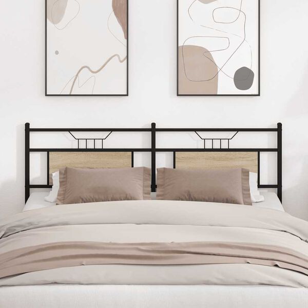 vidaXL udskiftningsgavl 160 cm konstrueret tr&aelig; og st&aring;l sonoma-eg