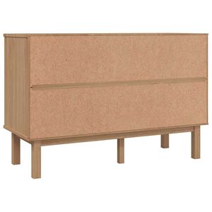 vidaXL kommode OTTA 111x43x73,5 cm massivt fyrretr&aelig; brun og gr&aring;