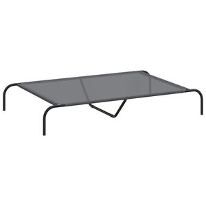 vidaXL forh&oslash;jet hundeseng 130x80x20 cm textilene og st&aring;l gr&aring;