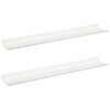 vidaXL Sv&aelig;vende hylde V&aelig;gmonteret 2 pcs Hvid 60 x 9 x 2,5 cm St&aring;l
