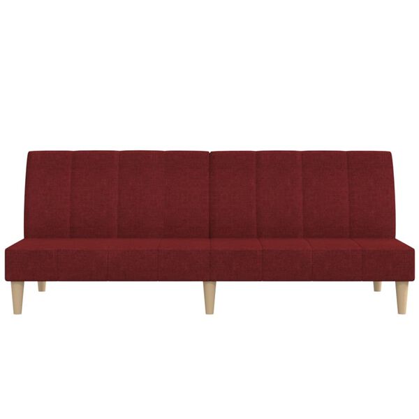 vidaXL 2-personers sovesofa stof vinr&oslash;d