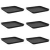vidaXL Firkantet Blomsterbakke 6 stk. Sort 32 x 32 x 2,5 cm Plastik