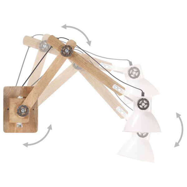 vidaXL v&aelig;glampe industriel stil rund E27 hvid