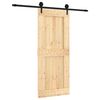 vidaXL Skyded&oslash;r Naturfarvet og sort 85 x 210 cm Massivt Fyrretr&aelig;