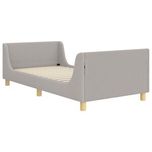 vidaXL B&oslash;rnesengestel med hovedg&aelig;rde Lysegr&aring; 80x200 cm Boucl&eacute;