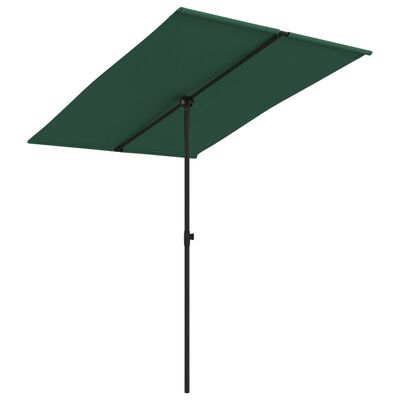vidaXL parasol med aluminiumsstang 2x1,5 m grøn