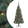 vidaXL Kunstigt pr&aelig;-belyset juletre med bolds&aelig;t Gr&oslash;n 120 cm PET