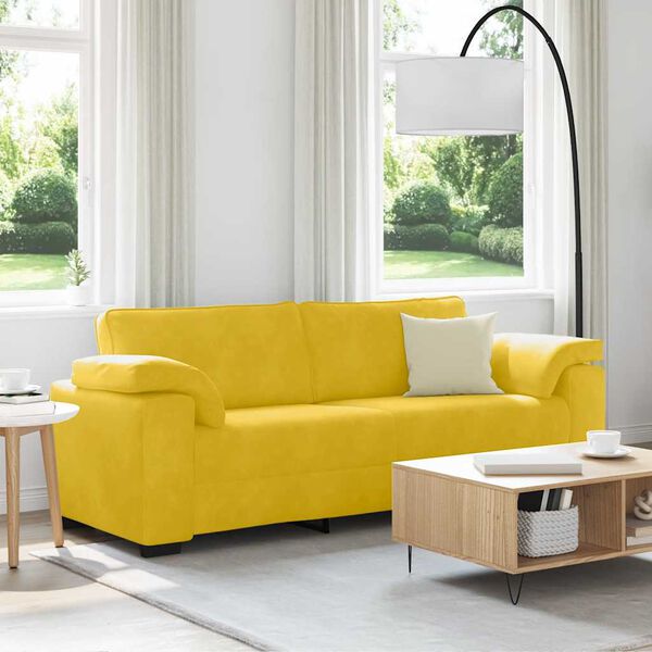vidaXL 3-personers sofa 220x77x82 cm fl&oslash;jl gul