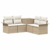 vidaXL Sofa S&aelig;t 5 stk. Beige og cremehvid Poly Rattan og St&aring;l