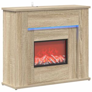 vidaXL Pejs med LED-b&aring;nd Sonoma-eg 63 x 20 x 54,5 cm Konstrueret tr&aelig;