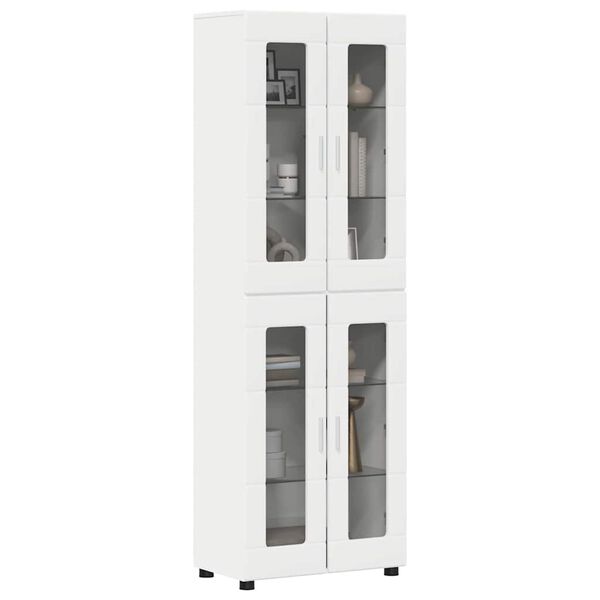vidaXL Highboard med d&oslash;r FLORIN Hvid 60 x 35 x 182 cm Konstrueret tr&aelig;