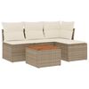 vidaXL sofas&aelig;t til haven 5 dele med hynder polyrattan beige