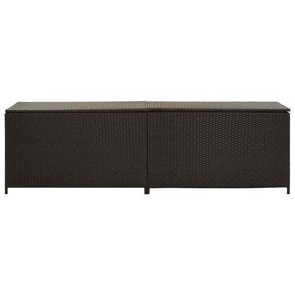 vidaXL opbevaringskasse til haven 200x50x60 polyrattan brun