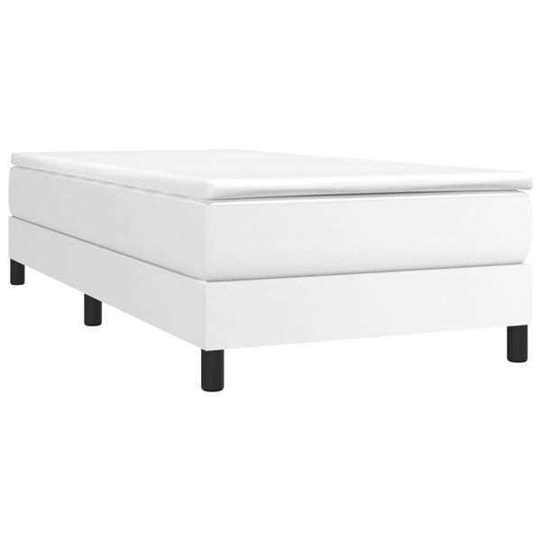vidaXL Boxspring sengeramme 90x200 cm kunstlæder hvid