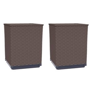 vidaXL plantekasser 2 stk. 30x30x37 cm polypropylen brun