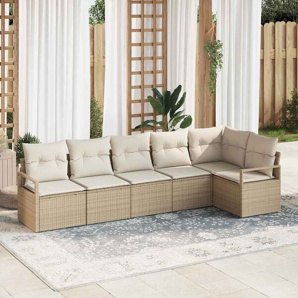 vidaXL Sofa Sæt 6 pcs Beige polyrattan