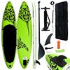 vidaXL oppusteligt paddleboards&aelig;t 366x76x15 cm gr&oslash;n