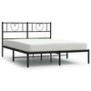 vidaXL sengeramme med sengegavl 160x200 cm metal sort