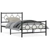 vidaXL sengeramme med sengegavl og fodg&aelig;rde 107x203 cm metal sort