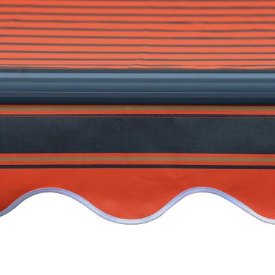vidaXL foldemarkise med vindsensor og LED 350x250 cm orange og brun