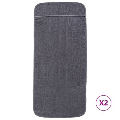 vidaXL strandhåndklæder 2 stk. 60x135 cm 400 GSM stof antracitgrå