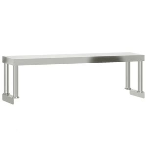 vidaXL tophylde til arbejdsbord 110x30x35 cm rustfrit st&aring;l