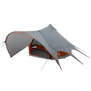 vidaXL Teepee Telt 3-Person med tag Gr&aring; og orange 600 x 600 x 347 cm